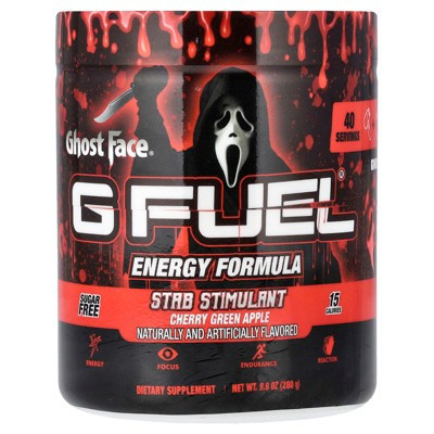 G FUEL Ghost Face®, Stab Stimulant, Energy Formula, Cherry Green Apple, 9.9 oz (280 g) | Target