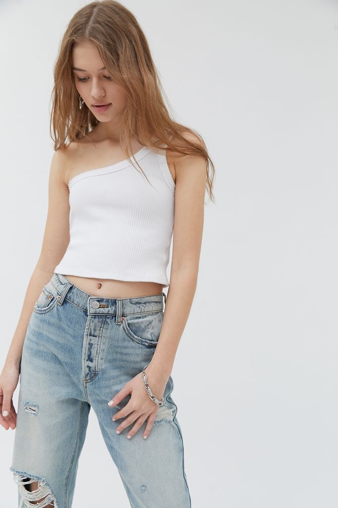 UO Ribbed One-Shoulder Tank Top | Urban Outfitters (US and RoW)