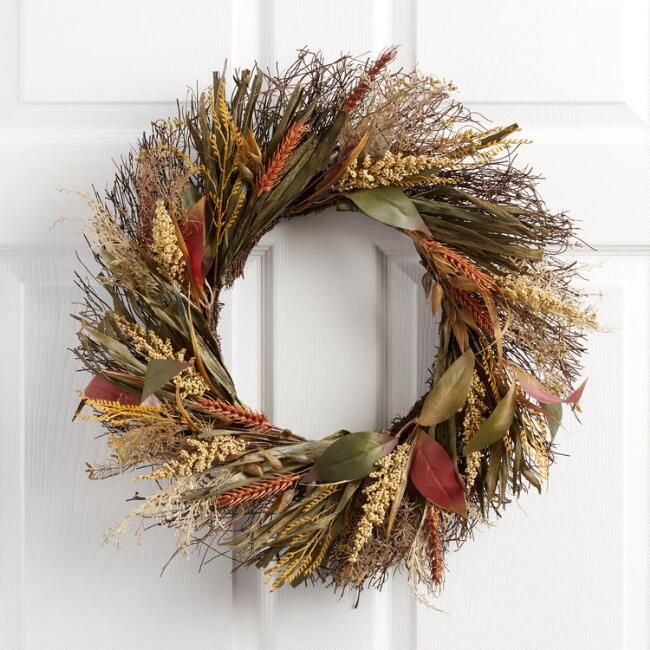 Faux Grasses Harvest Wreath | World Market