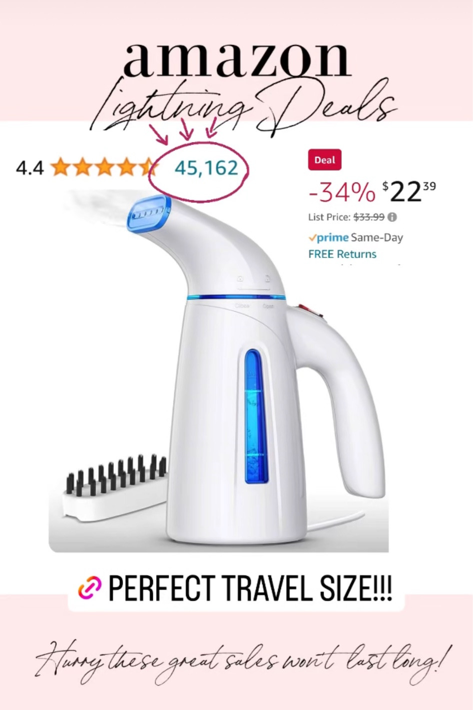 Travel steamer 
Clothes streamer 
Home essentials 

#LTKtravel #LTKhome #LTKsalealert