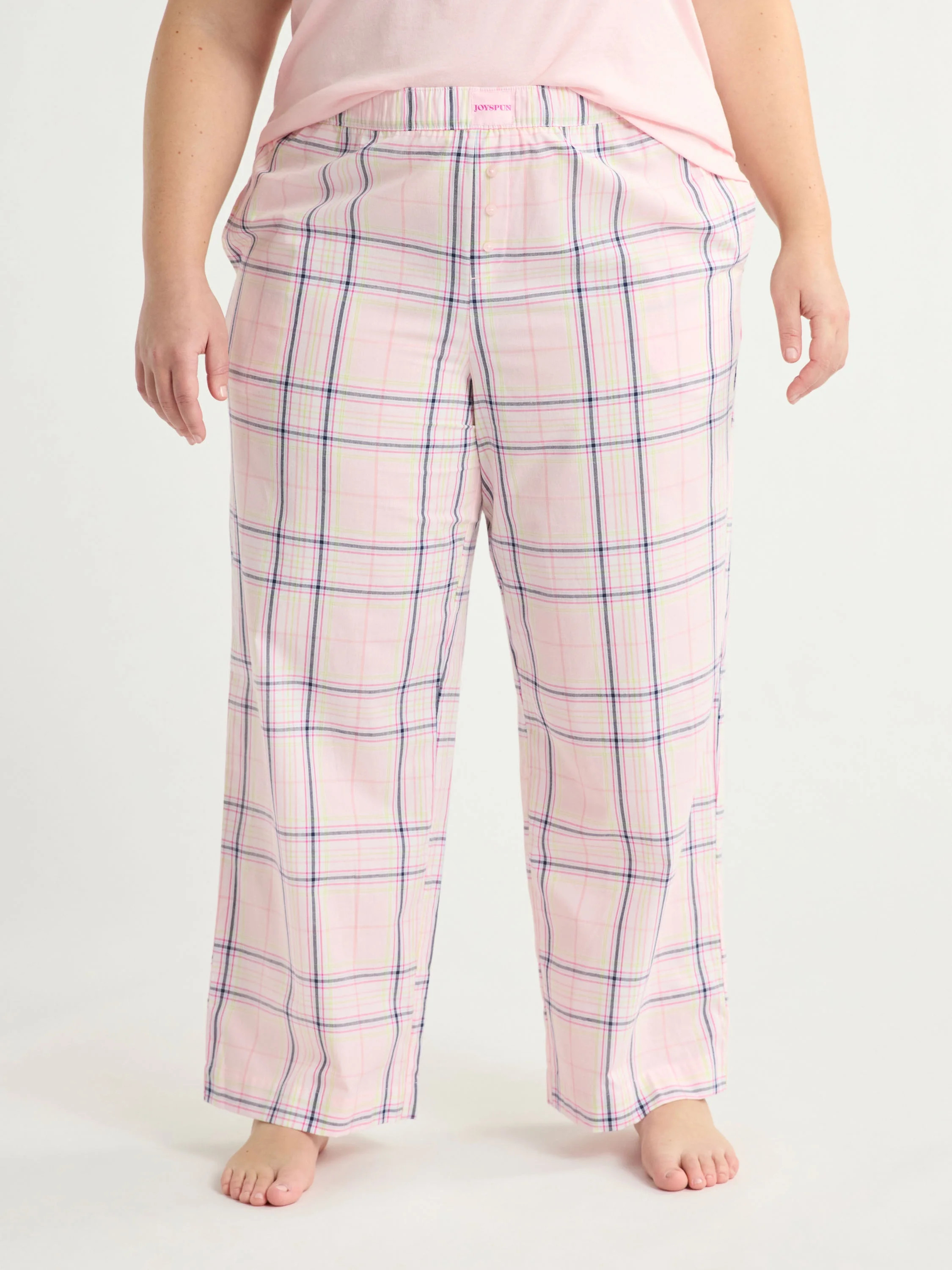 Joyspun Women's and Women’s Plus Cotton Poplin Sleep Pants, Sizes XS to 3X | Walmart (US)