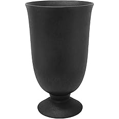 Tierra Verde Indoor & Outdoor Self-Watering Urn Planter, Cadence, 14" x 23", Black - Planting Con... | Amazon (US)