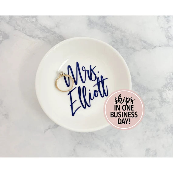 Personalized Mrs Ring Dish  Engaged Ring Dish Personalized | Etsy | Etsy (US)