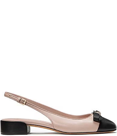 kate spade new york Deco Bow Leather Slingback Cap Toe Flats - 10 | Dillard's