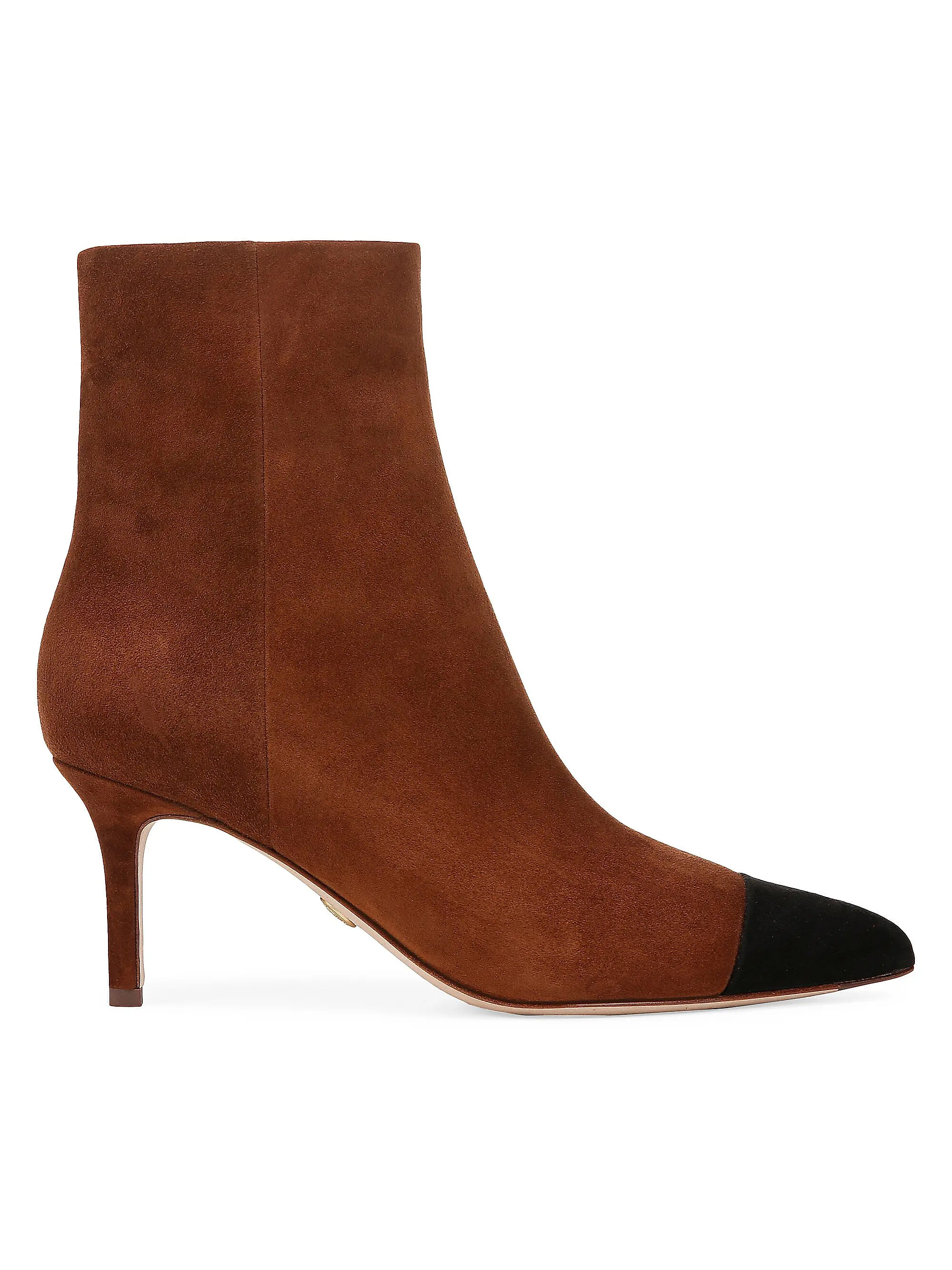 Shop Veronica Beard Lisa Cap-Toe 70MM Suede Booties | Saks Fifth Avenue | Saks Fifth Avenue