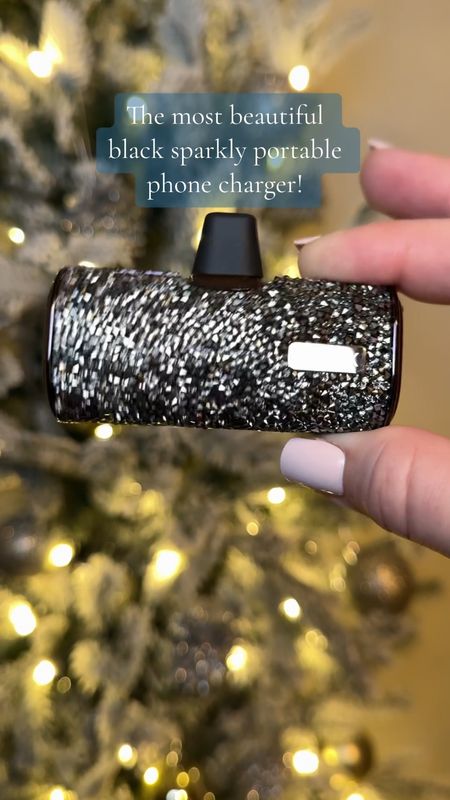 The most beautiful black sparkly portable phone chargers! They are on sale too! There are more colors too! 