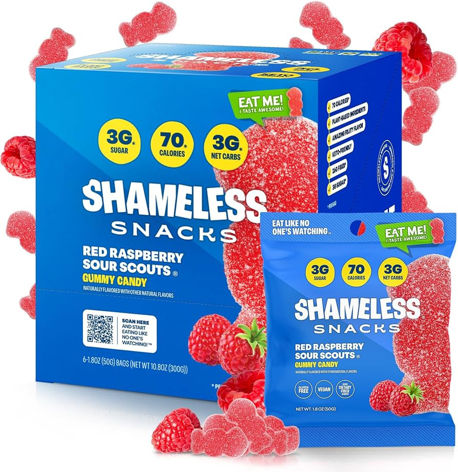 Shameless Snacks - Healthy Low Calorie Snacks, Low Carb Keto Gummies (Gluten Free Candy) - 6 Pack... | Amazon (US)