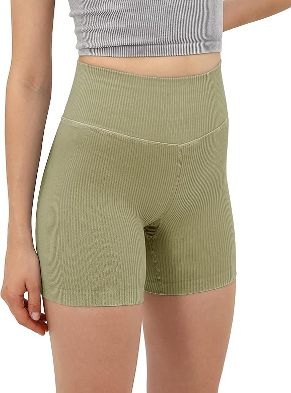 ODODOS Women's Crop 3-Pack Washed Seamless Rib-Knit Camisole Crop Tank Top | Amazon (US)