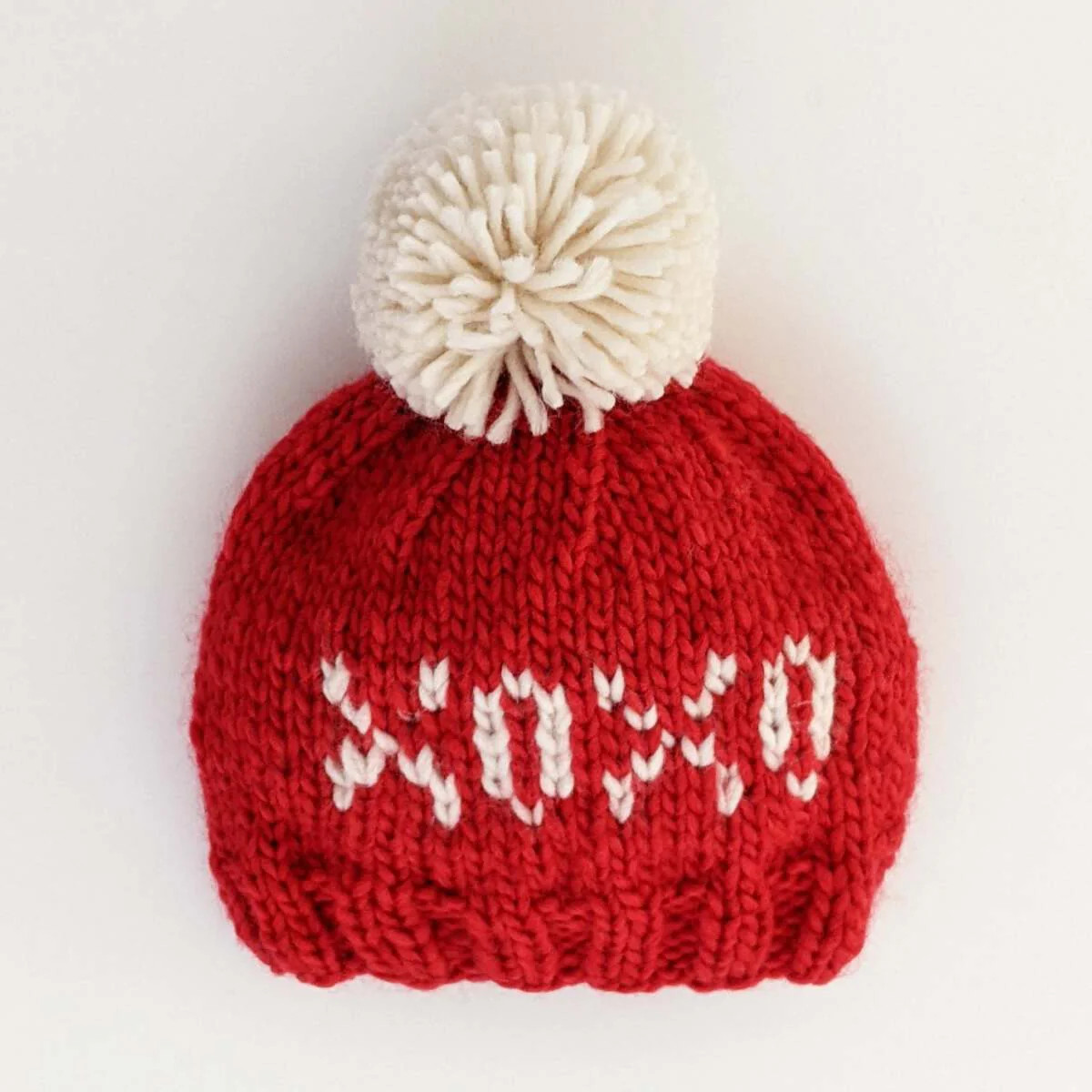 Valentine's Day Knit Pom Hat, XOXO Red | SpearmintLOVE