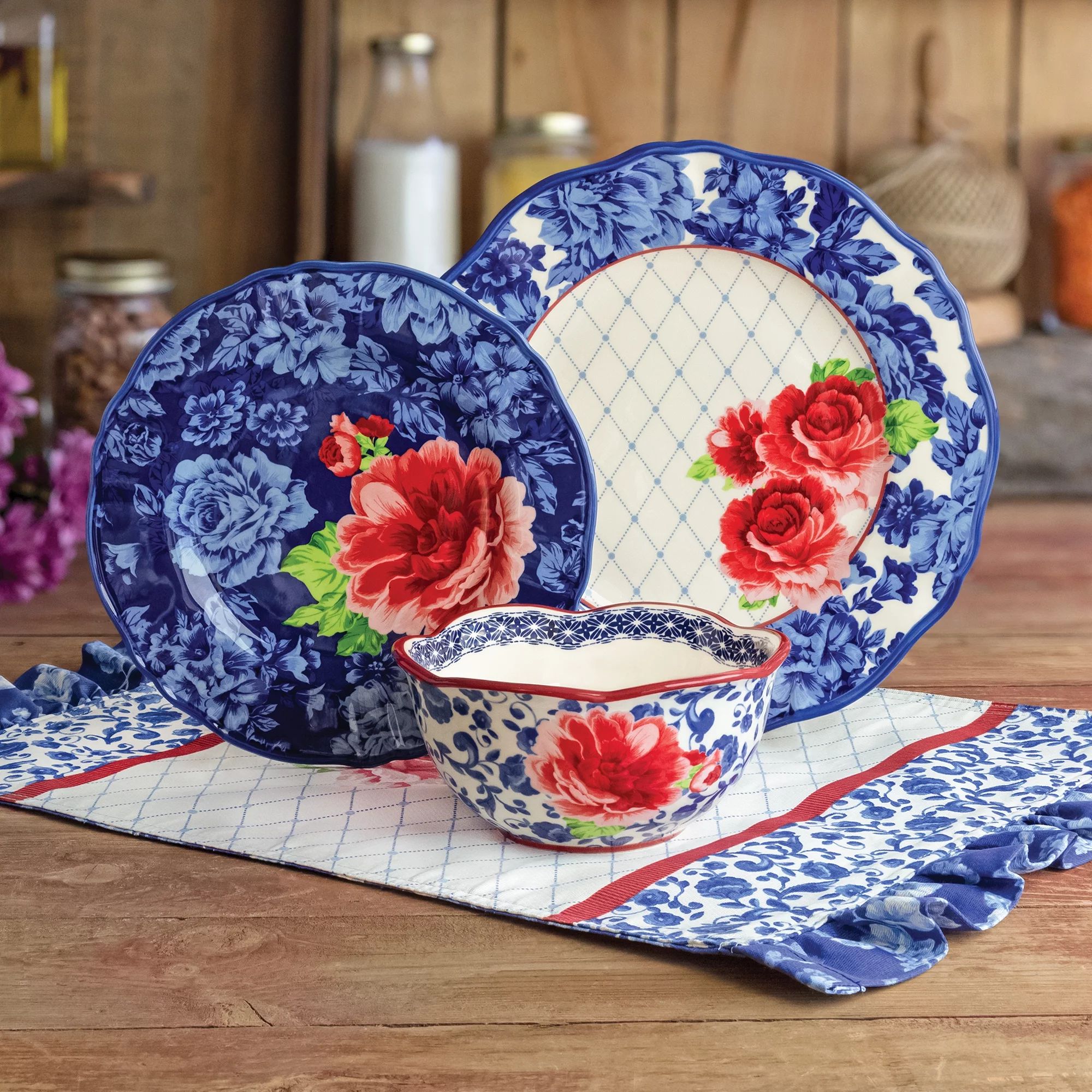 The Pioneer Woman Heritage Floral 12-Piece Dinnerware Set | Walmart (US)