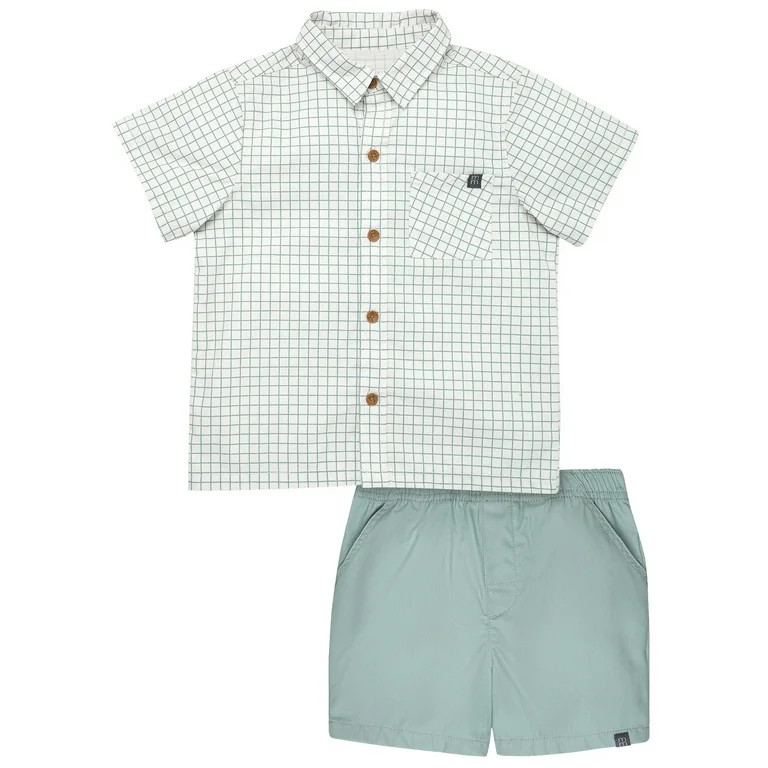 Modern Moments by Gerber Toddler Boy Resort Shirt and Short Outfit Set, 2-Piece, 12 Months - 5T -... | Walmart (US)