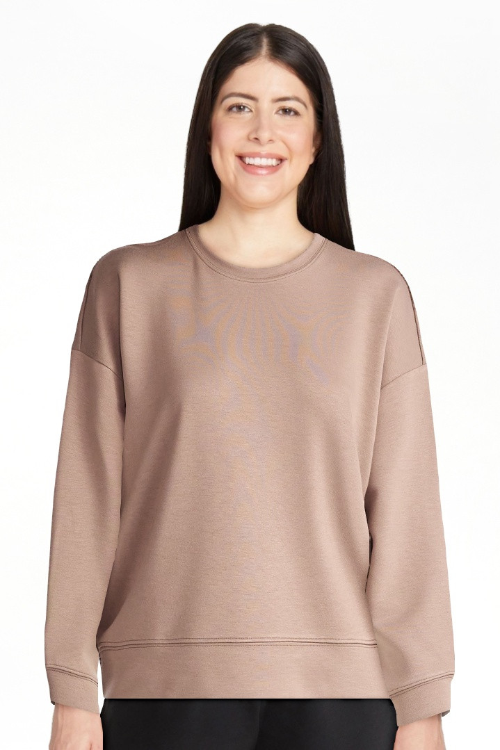 Scoop Women's and Women's Plus New Scubaknit Cropped Sweatshirt with Drop Sleeves, Sizes XS-4X | Walmart (US)