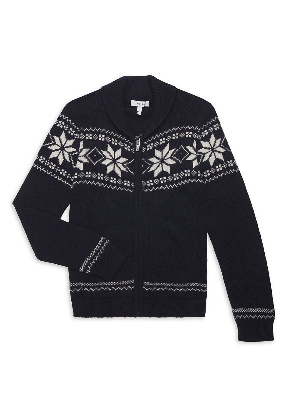 Little Kid's & Kid's Snowflake Fair Isle Shawl Collar Sweater | Saks Fifth Avenue