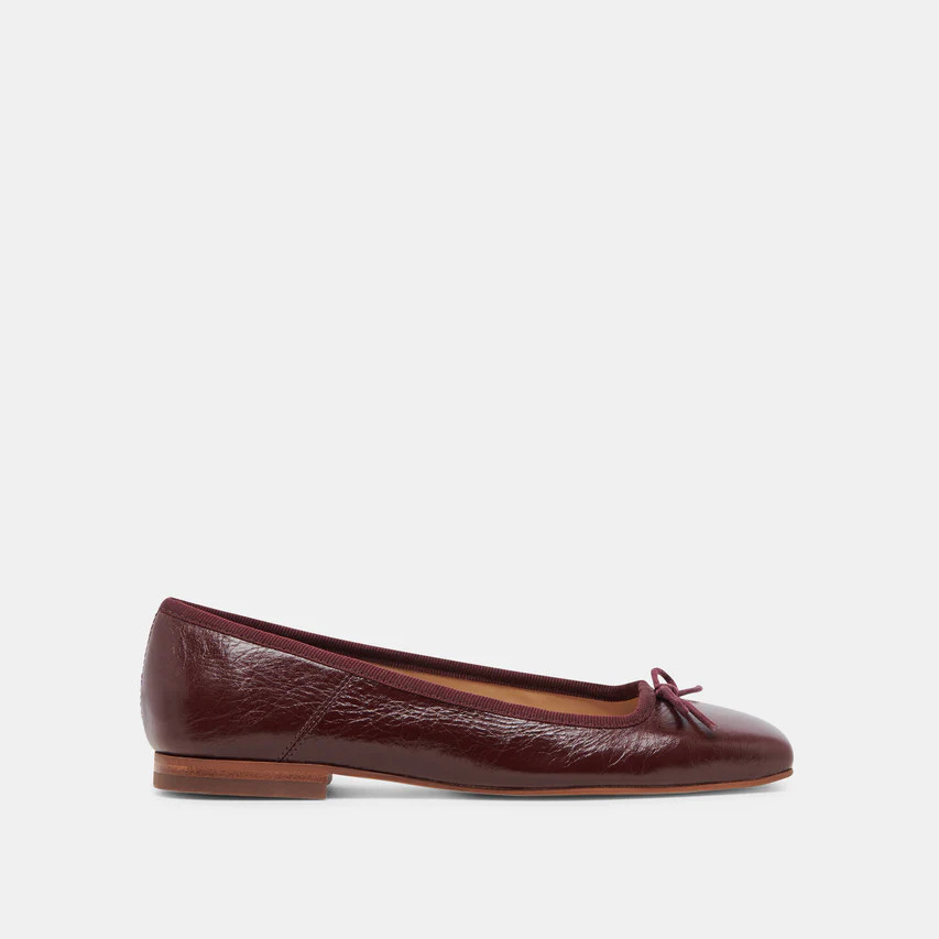 Anisa Ballet Flats | Cranberry Crinkle Patent Flats by Dolce Vita | DolceVita.com