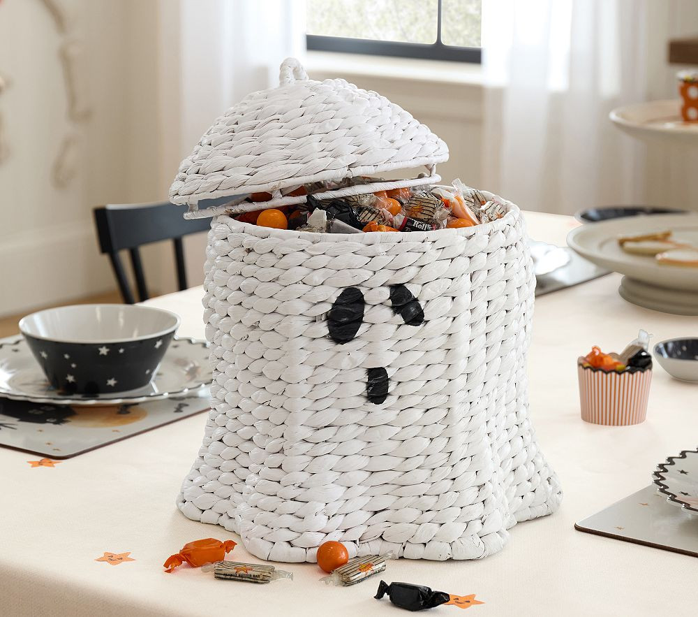 Ghost Woven Large Candy Container With Lid | Pottery Barn Kids