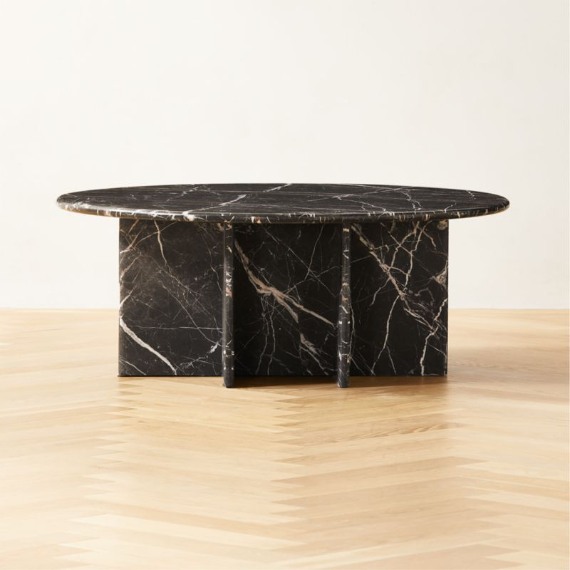 Pasar Modern Round Black Marble Coffee Table + Reviews | CB2 | CB2