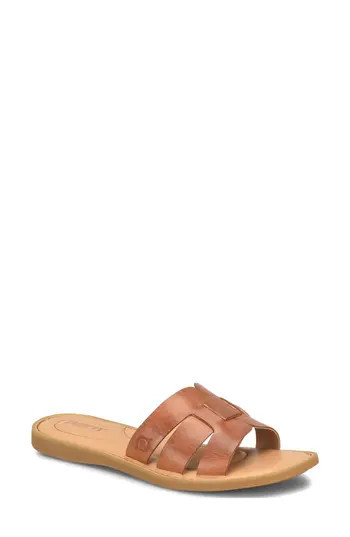 Børn Mindi Slide Sandal in Brown Leather at Nordstrom Rack, Size 10 | Nordstrom Rack