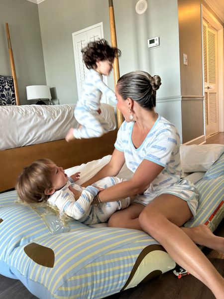 Wearing our matching mommy & me train pjs this morning while watching the F1 race before the beach this morning! 

These bamboo family pjs are so soft and fit true to size. I’m wearing a size small and Oliver and Beau are wearing size 2T and 3T. They also come in a bunch of other cute prints and I’m linking them below. 

Train pjs, family pjs, kids pjs, toddler pjs 

We brought our inflatable blow up car bed for the occasion. It’s also a perfect hack for an extra bed in the hotel for kids. 



#LTKFamily #LTKBaby #LTKKids
