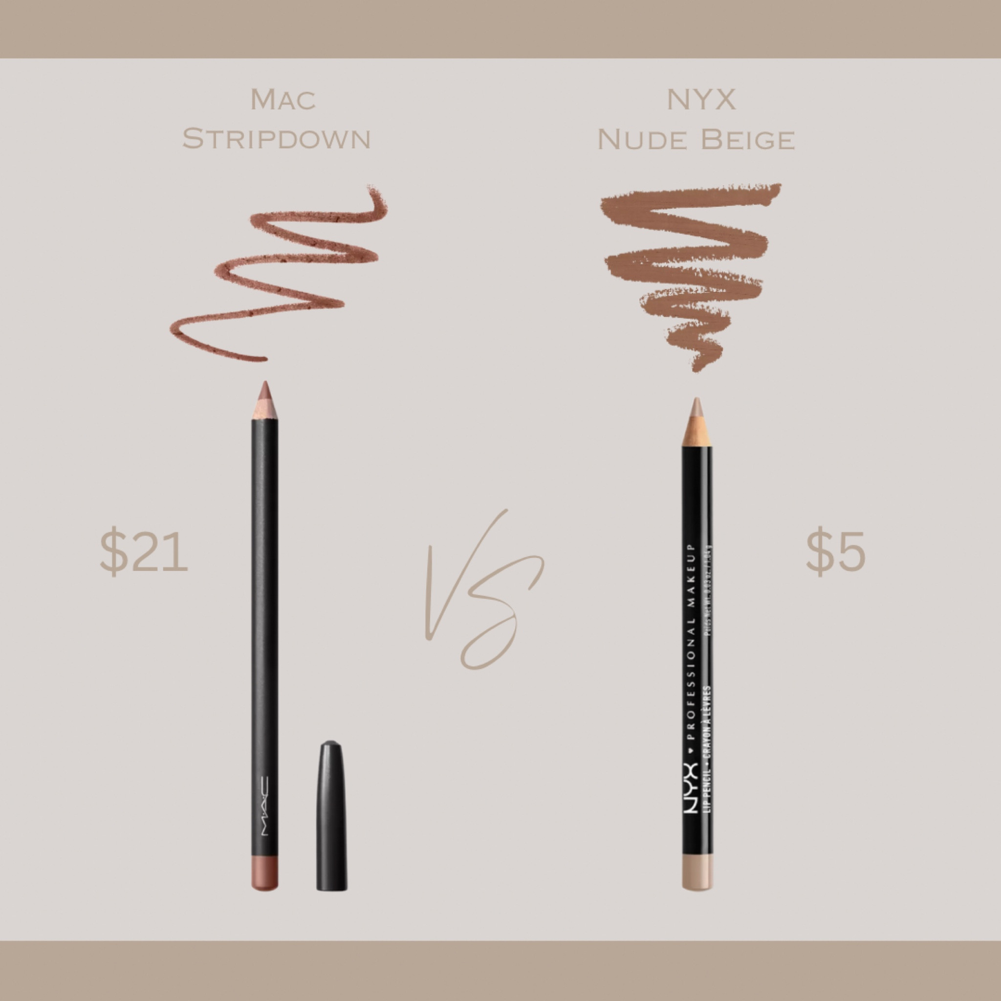 Save VS Splurge 

This NYX lip liner is the perfect nude shade and only $5!!!



Lip liner | nude lip liner | nude beige 


#maclipliner #nyxlipliner #dupe 


#LTKBeauty