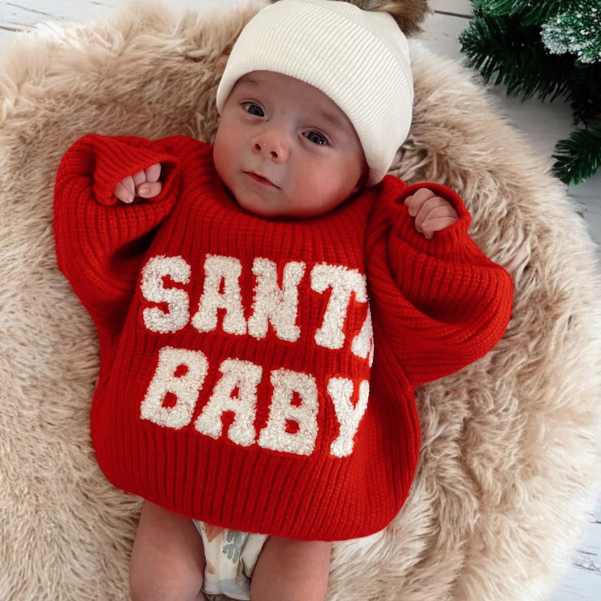 Knit Sweater, Santa Baby | SpearmintLOVE