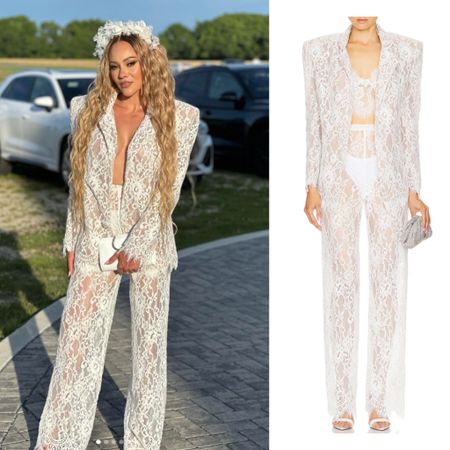 Ashley Darby’s White Lace Suit 📸 = @ashleyboalchdarby