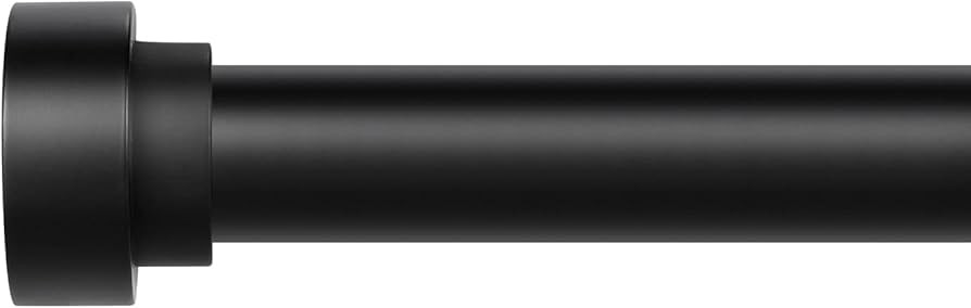 Black Curtain Rods for Windows 66 to 120 Inch(5.5-10ft),1 Inch Diameter Heavy Duty Curtain Rods,A... | Amazon (US)