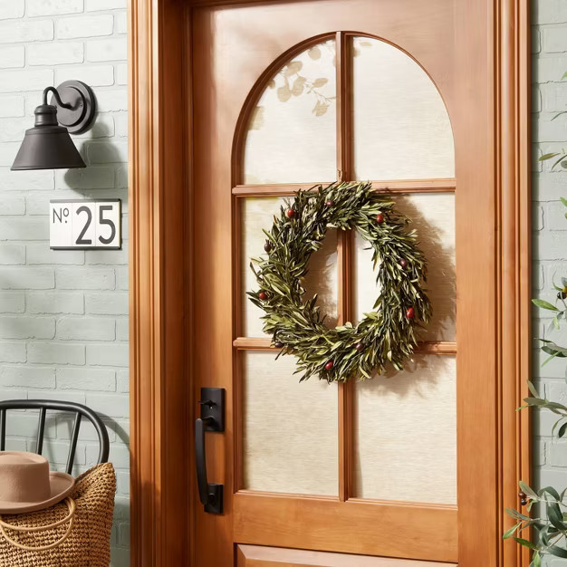 20" Preserved Olive Leaf Wreath - Hearth & Hand™ with Magnolia | Target