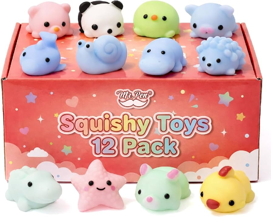 Mr. Pen- Pastel Animal Squishy Toys, 12 Pack, Washable Twistable Stretchy Squishies, Soft Stress ... | Amazon (US)