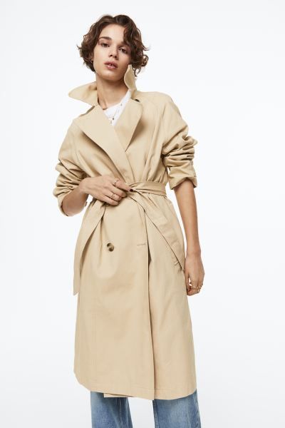 Cotton Twill Trench Coat | H&M (US + CA)