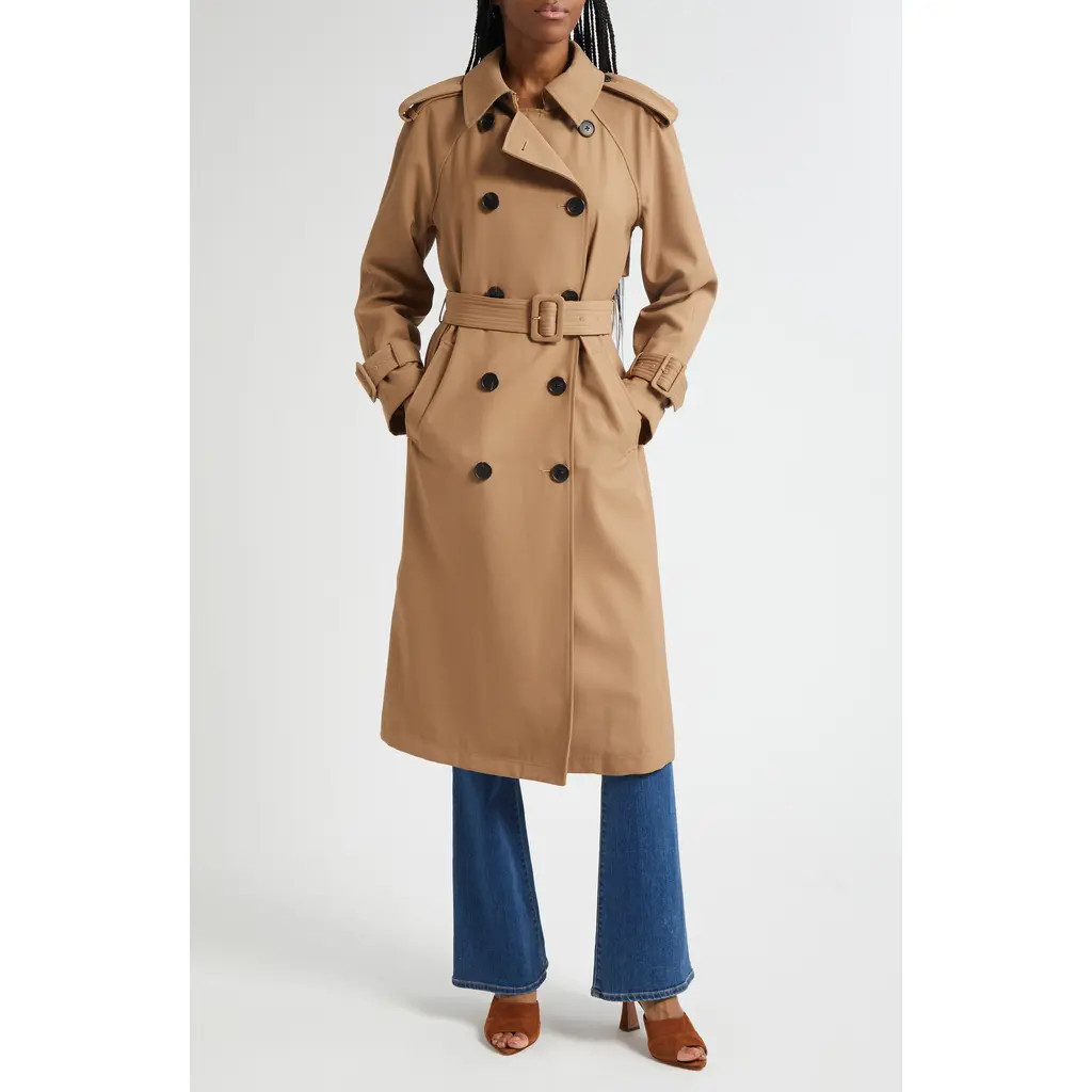 Veronica Beard Conneley Dickey Trench Coat in Hazelnut at Nordstrom, Size X-Large | Nordstrom