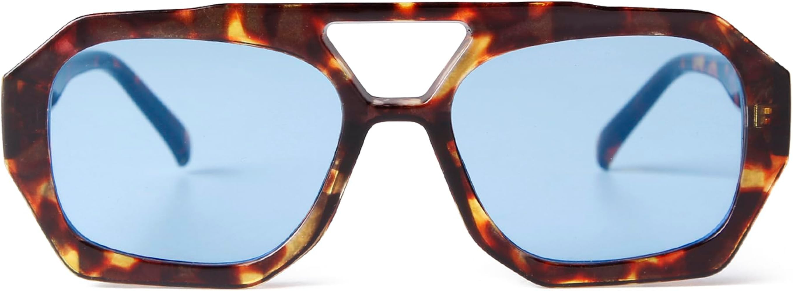 SDINM Trendy Designer Hexagon Aviator Sunglasses for Women Men Retro 70s Square Thick Frame Sun G... | Amazon (US)