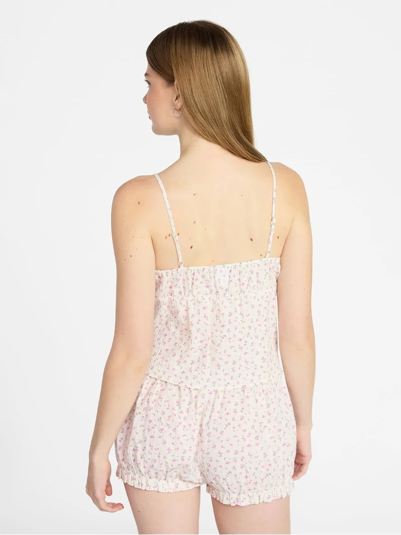 No Boundaries Cami Top and Bloomer Shorts Sleep Set, 2-Piece, Women's XS-XXL | Walmart (US)