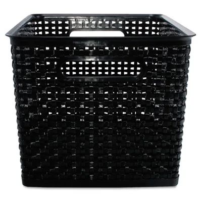 Advantus Weave Bins, 13 7/8 x 10 3/4 x 8 3/4, Plastic, Black, 2 Bins | Walmart (US)