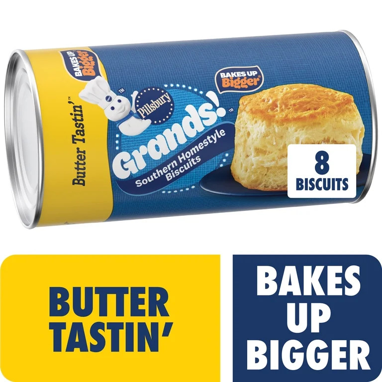 Pillsbury Grands Southern Homestyle Butter Tastin' Biscuit Dough, 8 Count, 16.3 oz | Walmart (US)