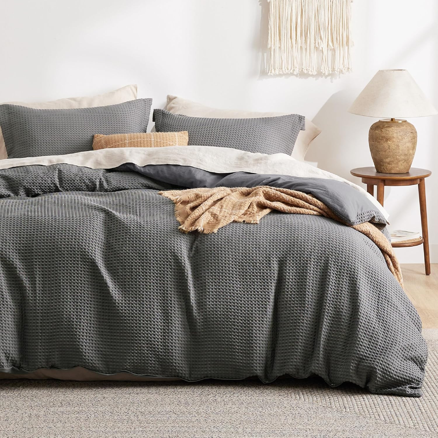 GentleSoft® Polyester Microfiber Waffle Duvet Weave Duvet Cover Set | | Bedsure