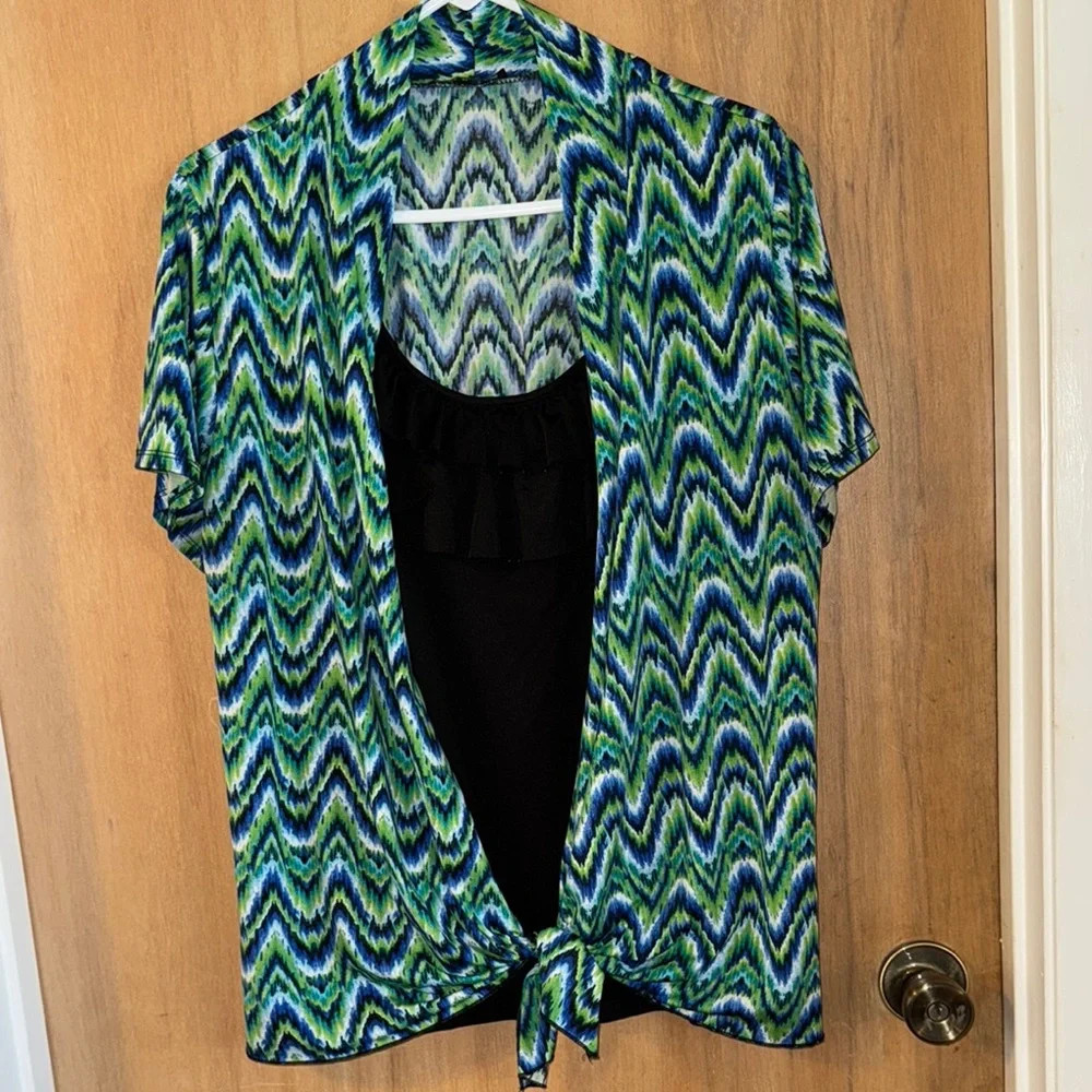 Carol Rose Stylish Green and Blue Women's Top | Poshmark
