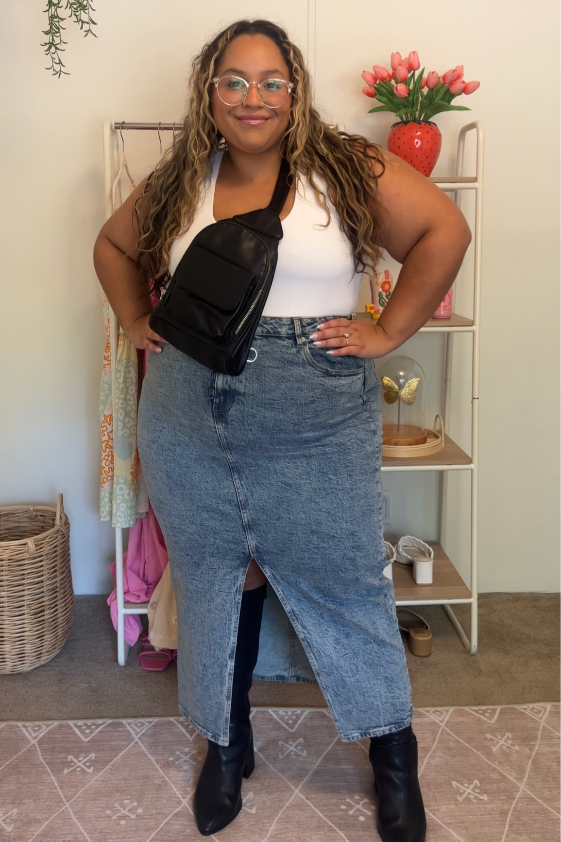 The perfect fall outfit 
Top - XL
Skirt- 18 
Boots - Torrid (I can’t link them) 
Bag - old target

#LTKplussize #LTKHoliday #LTKSeasonal