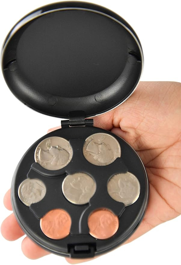 HOME-X Coin Dispenser, Hard Case Organizer and Storage for Coins, Small Money Sorter and Coin Hol... | Amazon (US)
