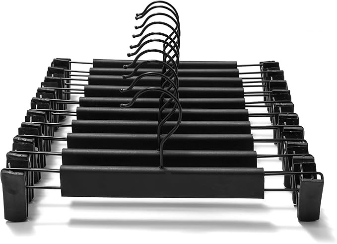 10 Pack Clothes Pants Hangers, Space-Saving Skirt Holders with 360 ° Swivel Hooks, Adjustable Cl... | Amazon (US)