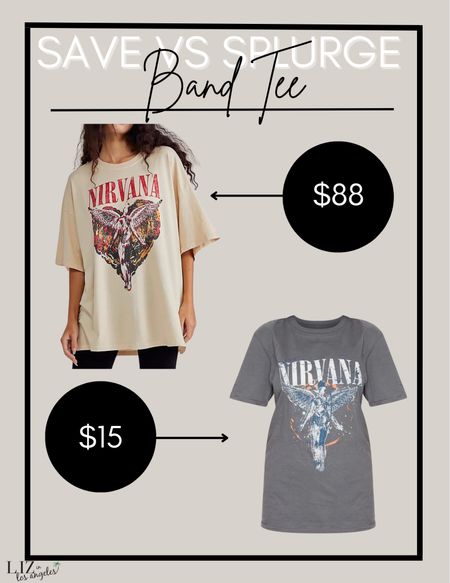 I’ve had my eye on the nirvana tee but this splurge vs steal can’t be passed up! I love the look of this band tee and the comfy nature of a casual outfit or running errands outfit 

#LTKstyletip #LTKFind #LTKSeasonal