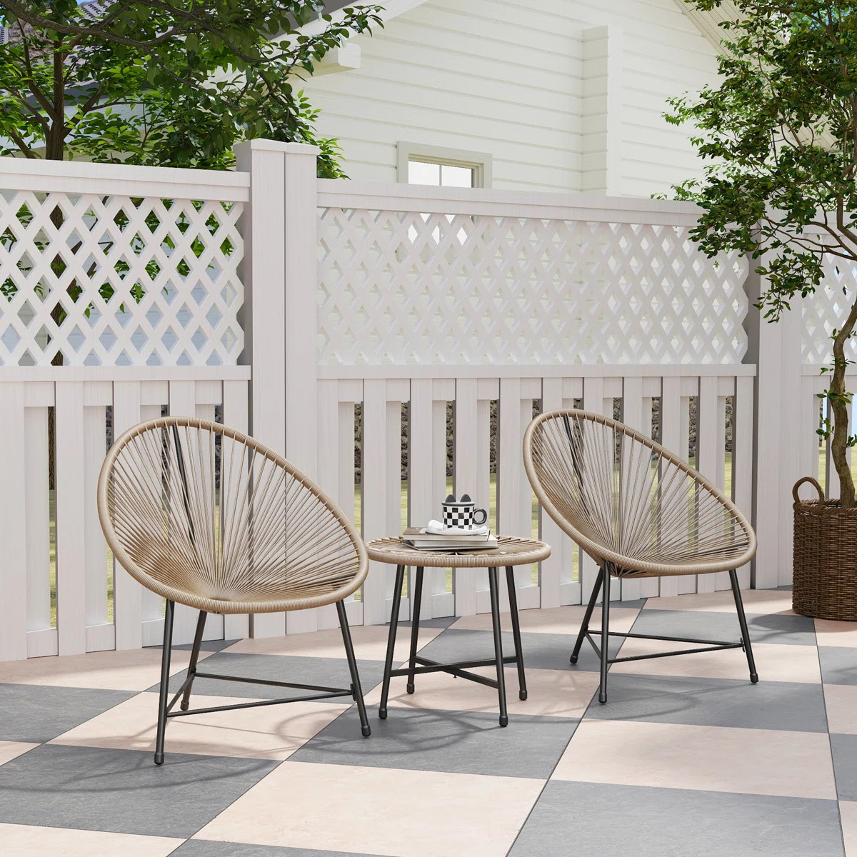 Round 3 - Piece 2 - Person 45Cm L Outdoor Bistro Set | Wayfair UK