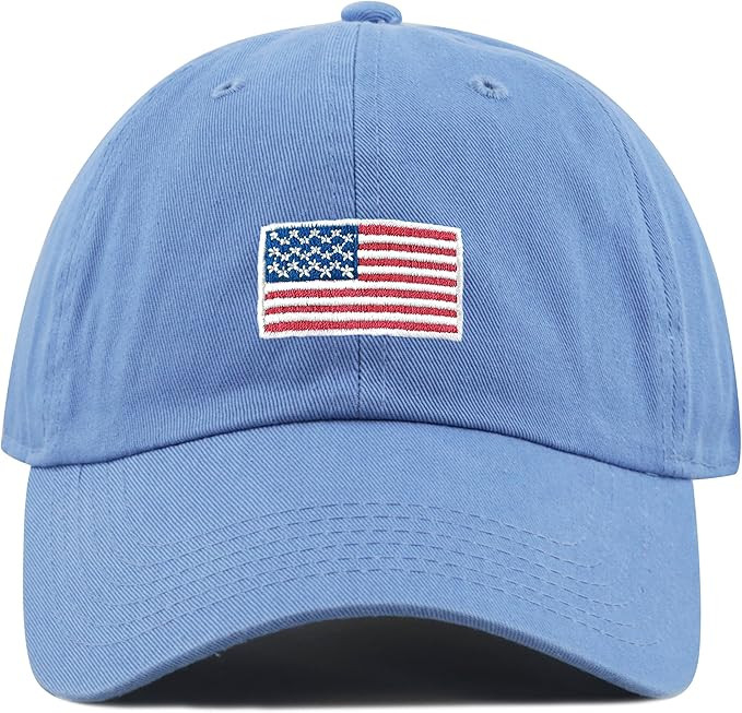 USA Flag & Embroidery Premium 100% Cotton Low Profile Adjustable Baseball Dad Cap | Amazon (US)