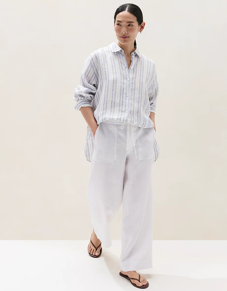 Linen Wide Leg Trousers | Days At The Lake | The  White Company | The White Company UK & ROW