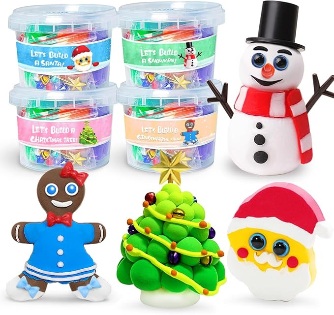 Christmas Stocking Stuffers for Kids - Christmas Crafts - Build a Snowman, Gingerbread Man, Santa... | Amazon (US)