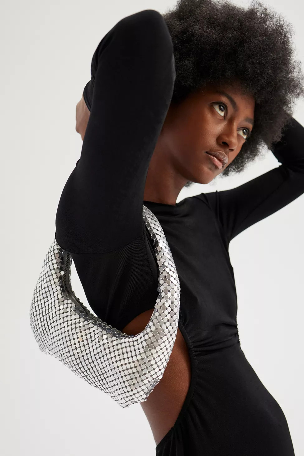 UO Chainmail Crescent Baguette Bag | Urban Outfitters (US and RoW)