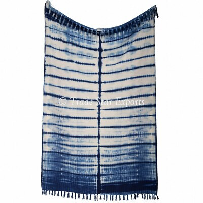 Handmade Shibori Sofa Throw Blanket Indigo Bedding Wrap Blanket Picnic Throw | eBay US