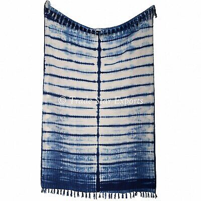 Handmade Shibori Sofa Throw Blanket Indigo Bedding Wrap Blanket Picnic Throw | eBay US