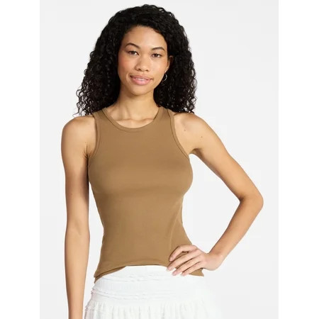 No Boundaries Ribbed High Neck Tank Top Women s XXS-XXL | Walmart (US)