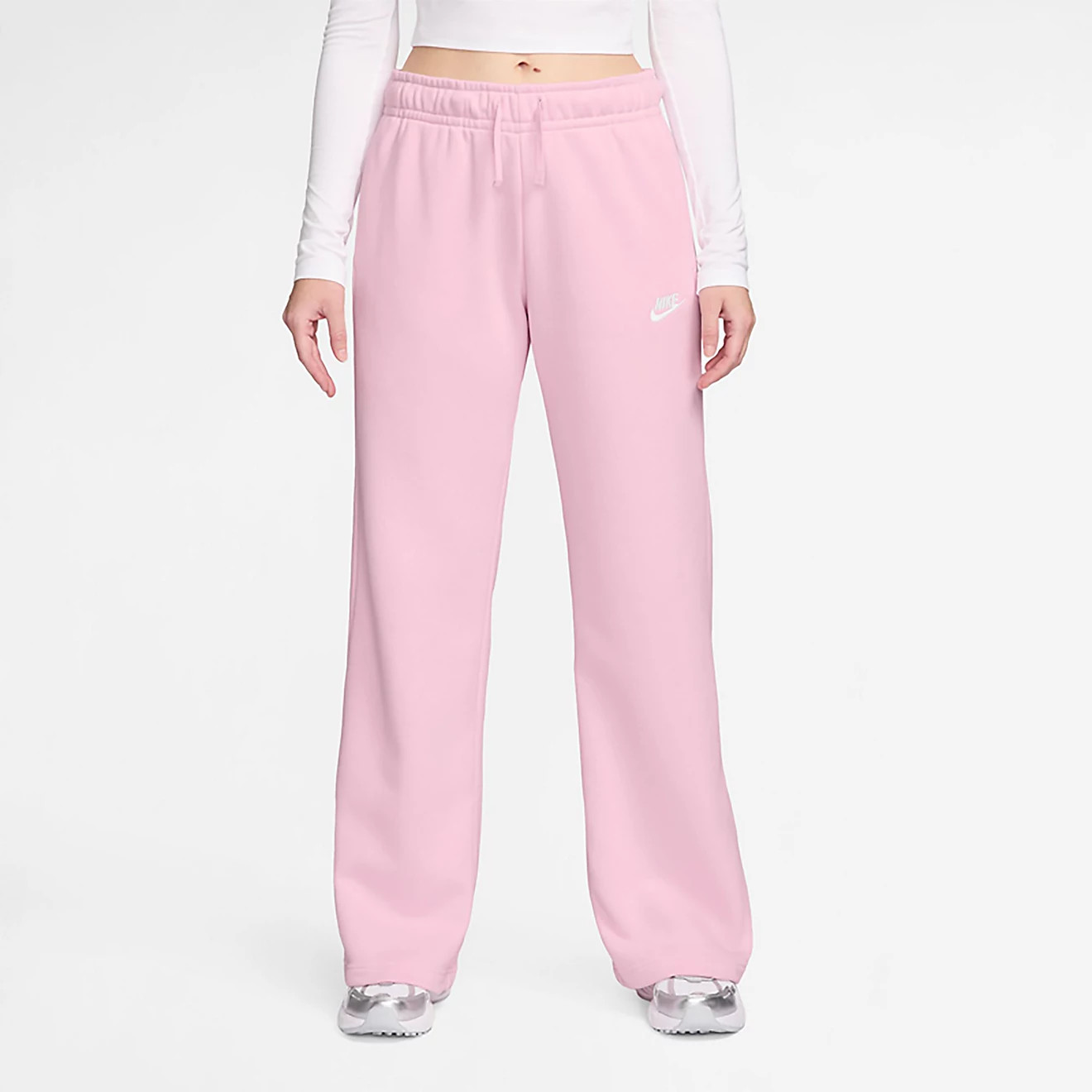 Nike Women's Sportswear Club Fleece Mid-Rise Wide-Leg Sweatpants | Academy Sports + Outdoors