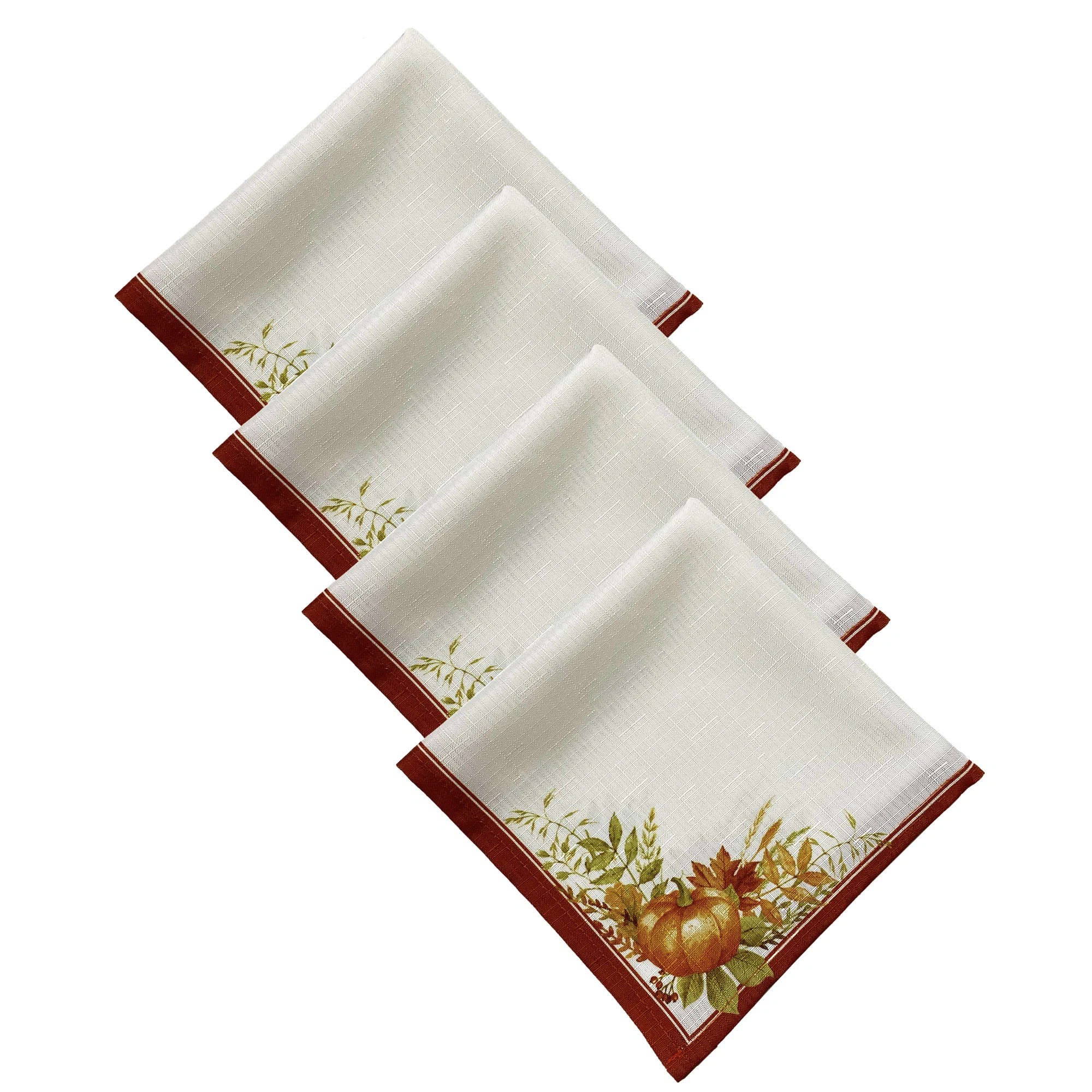 Slayton Autumn Pumpkin Grove 4 Piece Napkin Set (Set of 4) | Wayfair North America